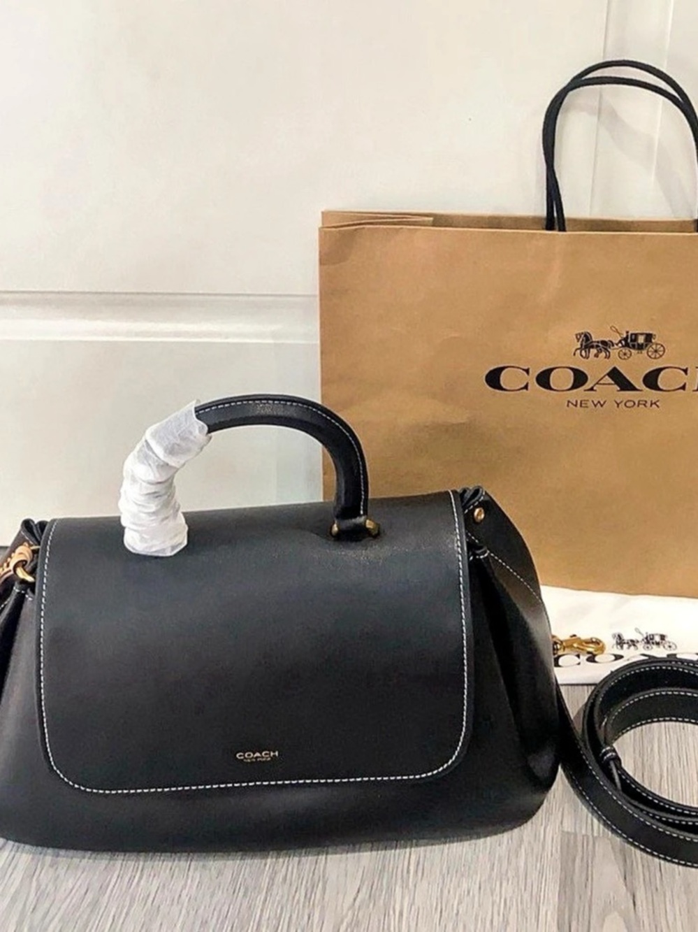 Coach Sammy Top Handle 21 Black Satchel